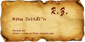 Riha Zoltán névjegykártya